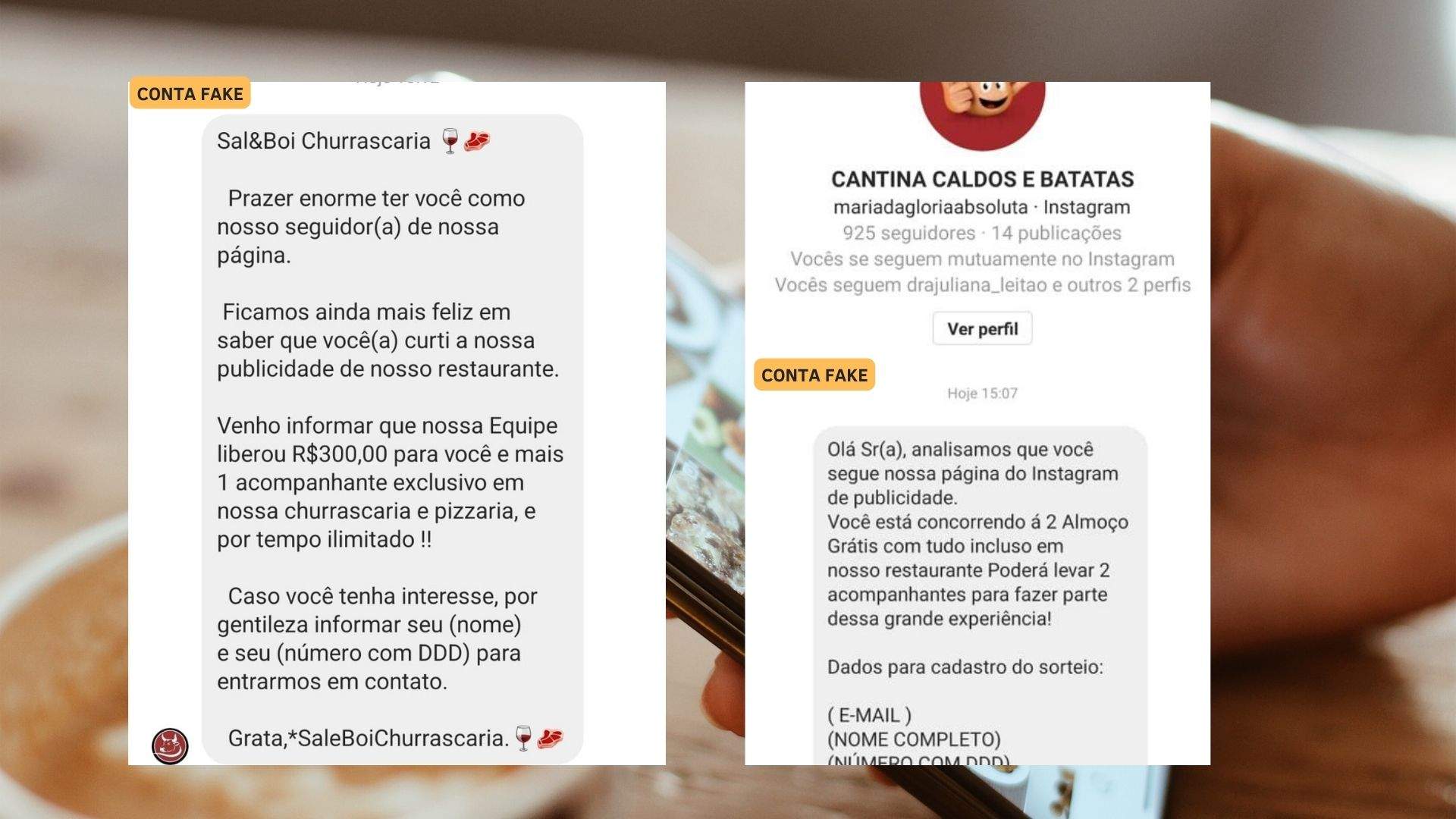 Portal Caparaó - Alerta: Golpe no Instagram oferece almoço em