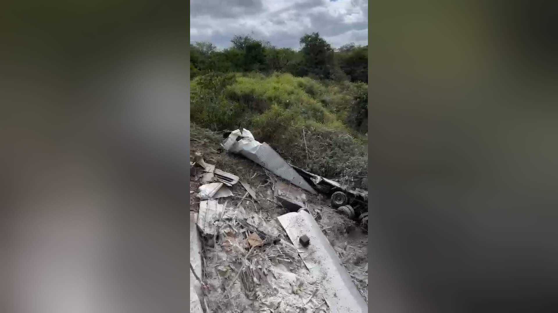 Motorista de Manhuaçu morre após caminhão sair da pista e cair em ribanceira na BR-101