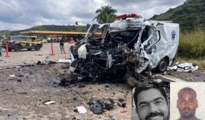 PRF confirma segunda morte após acidente entre ambulância e carreta na BR-116