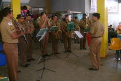 Banda do 11º BPM se apresenta na rodoviária